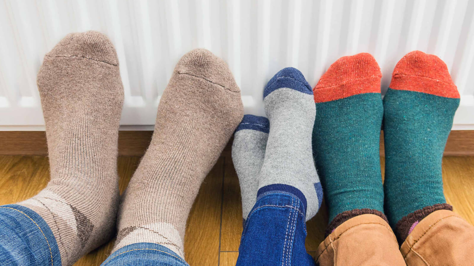 Low carbon heating - warming feet on a radiator